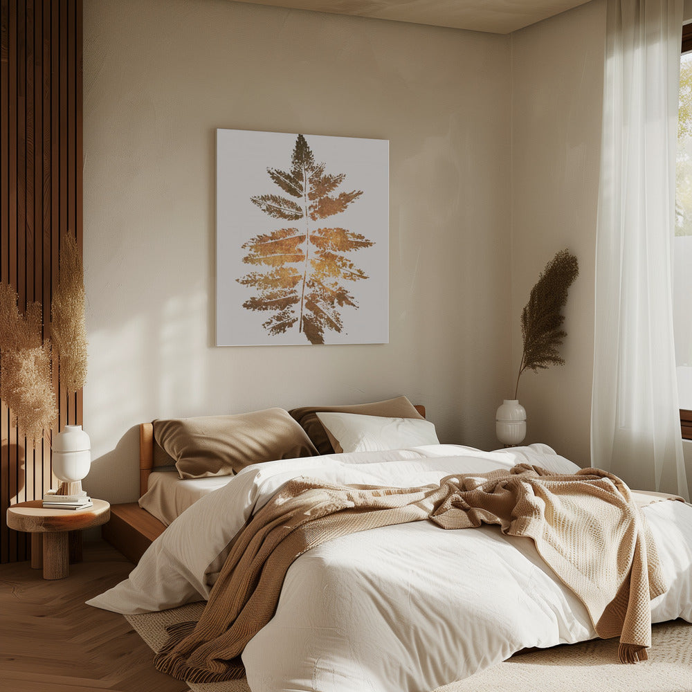 Oak Leaf Print Gold | Canvas