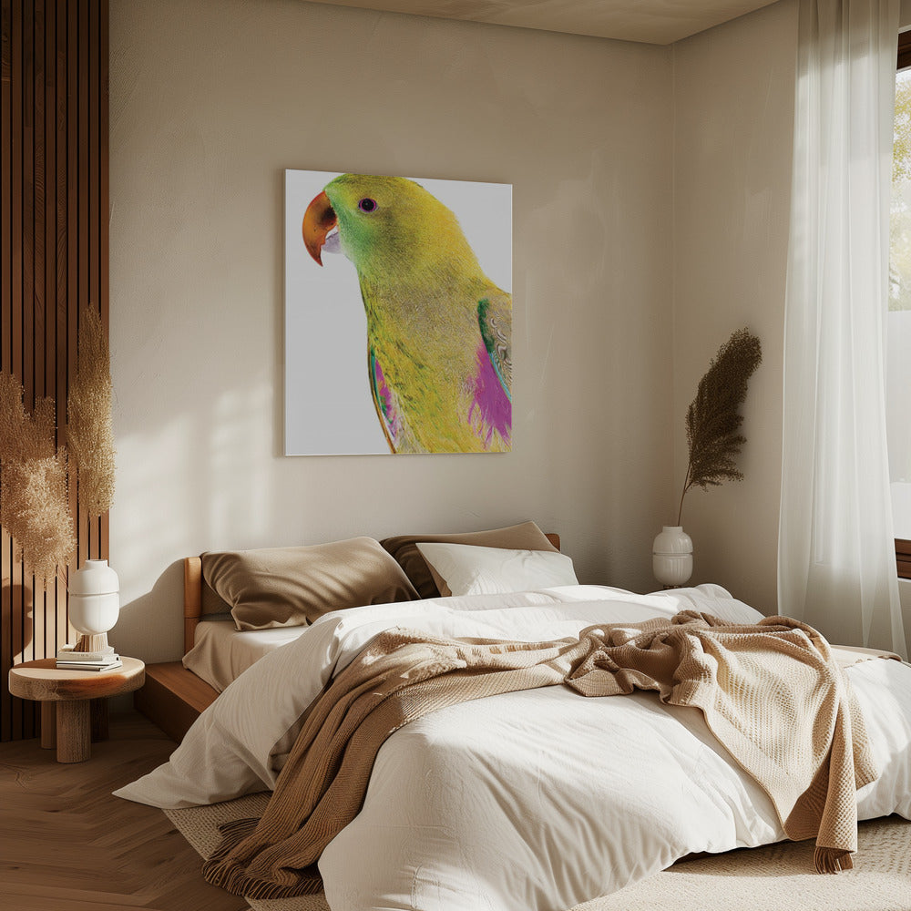 Lebendiges Papageienprofil | Leinwand