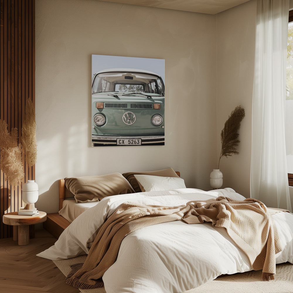 Klassisches Design in sanften Grüntönen Autos | Leinwand