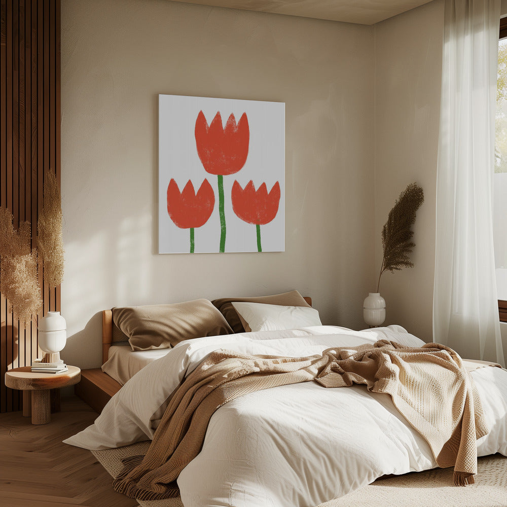Rotes Tulpentrio | Leinwand