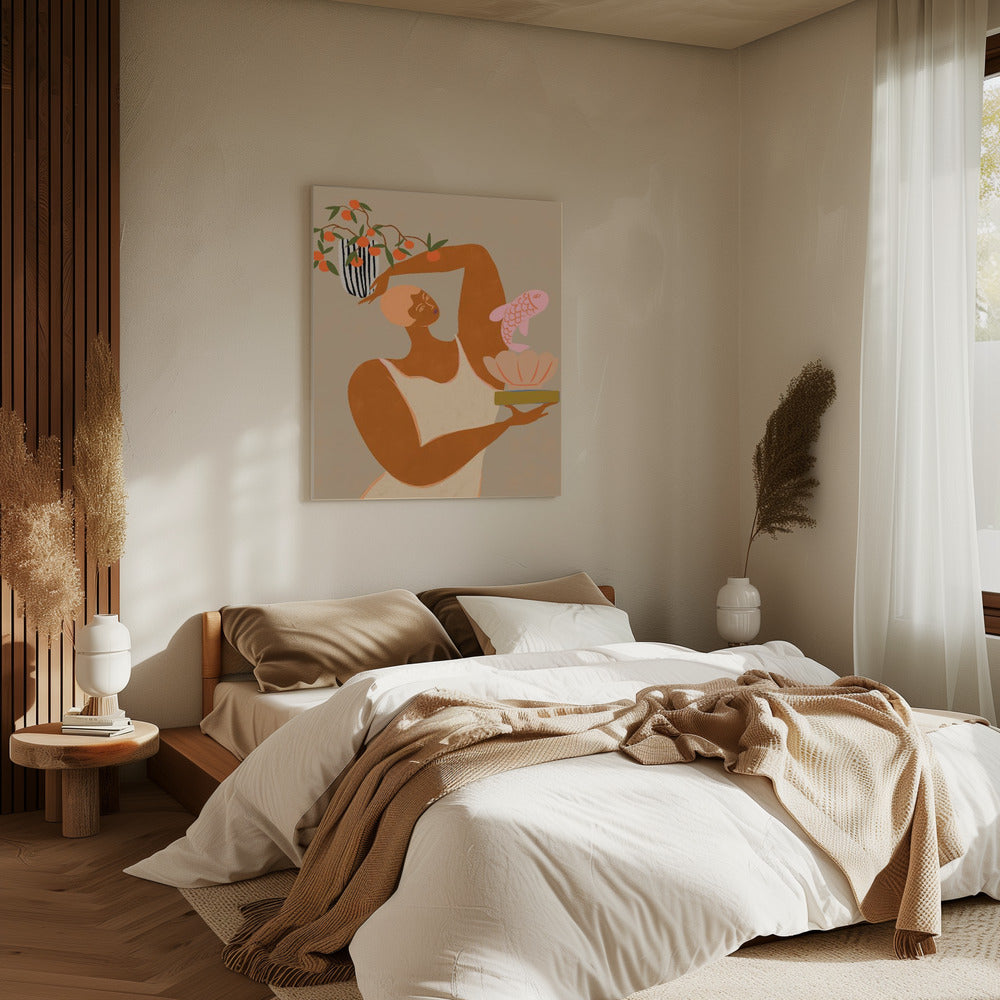 Fische und Orangen | Leinwand