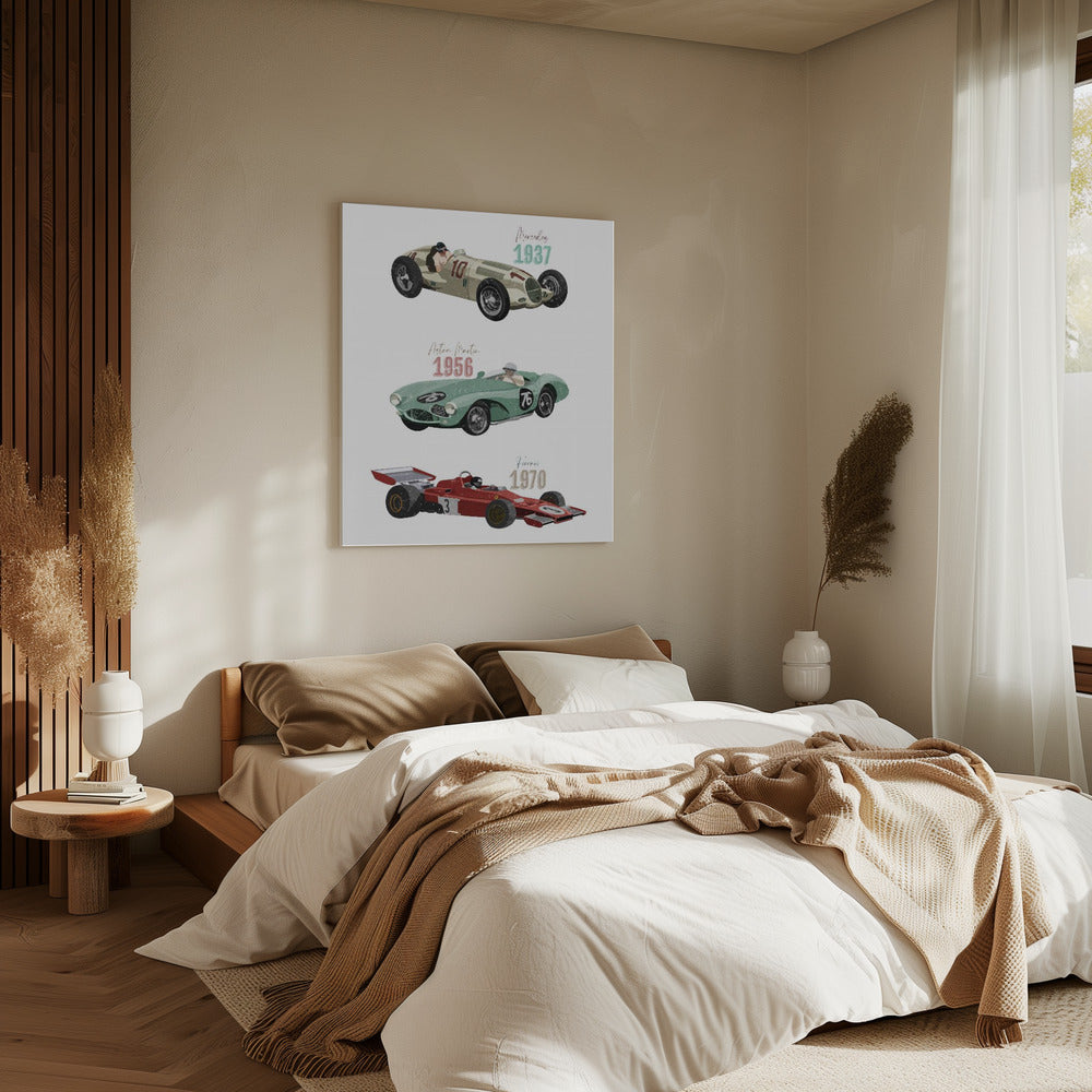 Vintage-Rennwagen | Leinwand