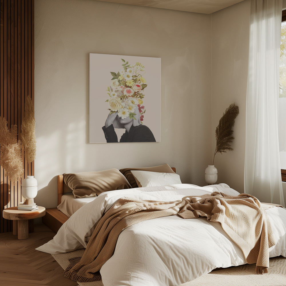 Weißer Blumenstrauß | Leinwand