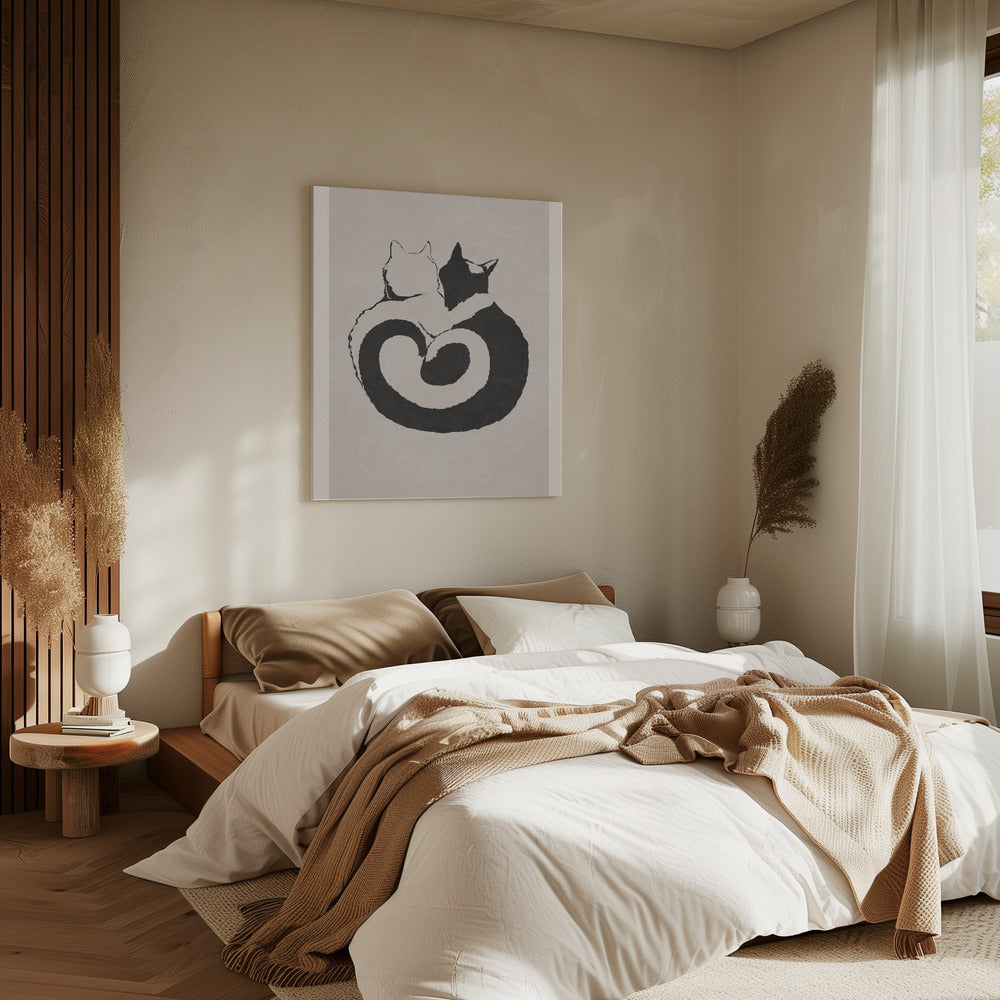 Katzenartiges Yin Yang | Leinwand