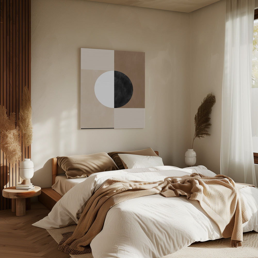 Geometrische Formen mit einem zentralen Kreis | Leinwand
