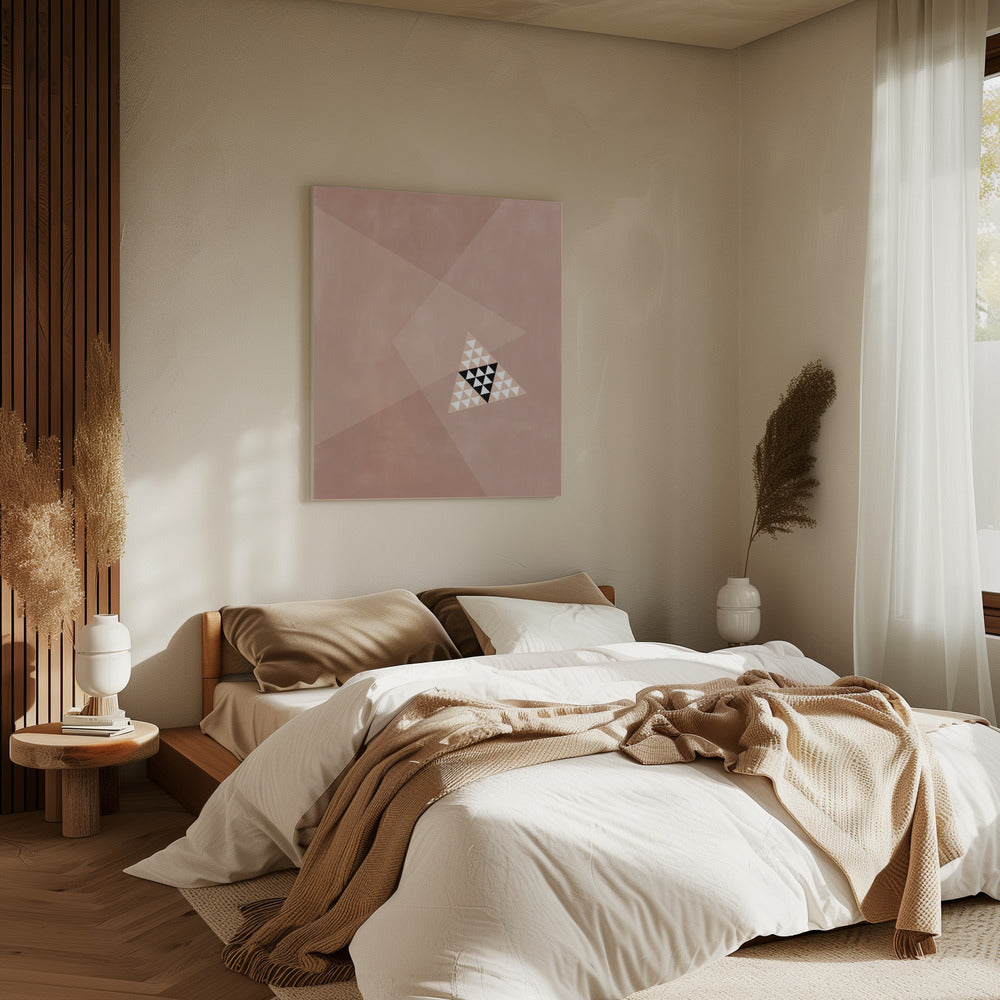 Geometrisches Design mit zentralem Dreiecksmuster | Leinwand