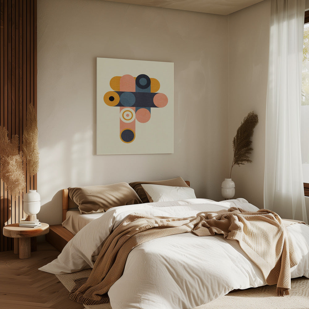 Regenbogen Plus Formen Blau Senf8 | Leinwand