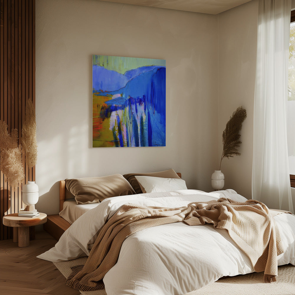 Blaue Kaskadenträume | Leinwand