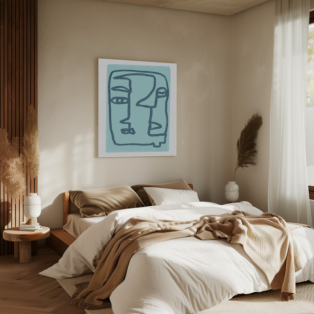 Blue Abstract Faces | Canvas