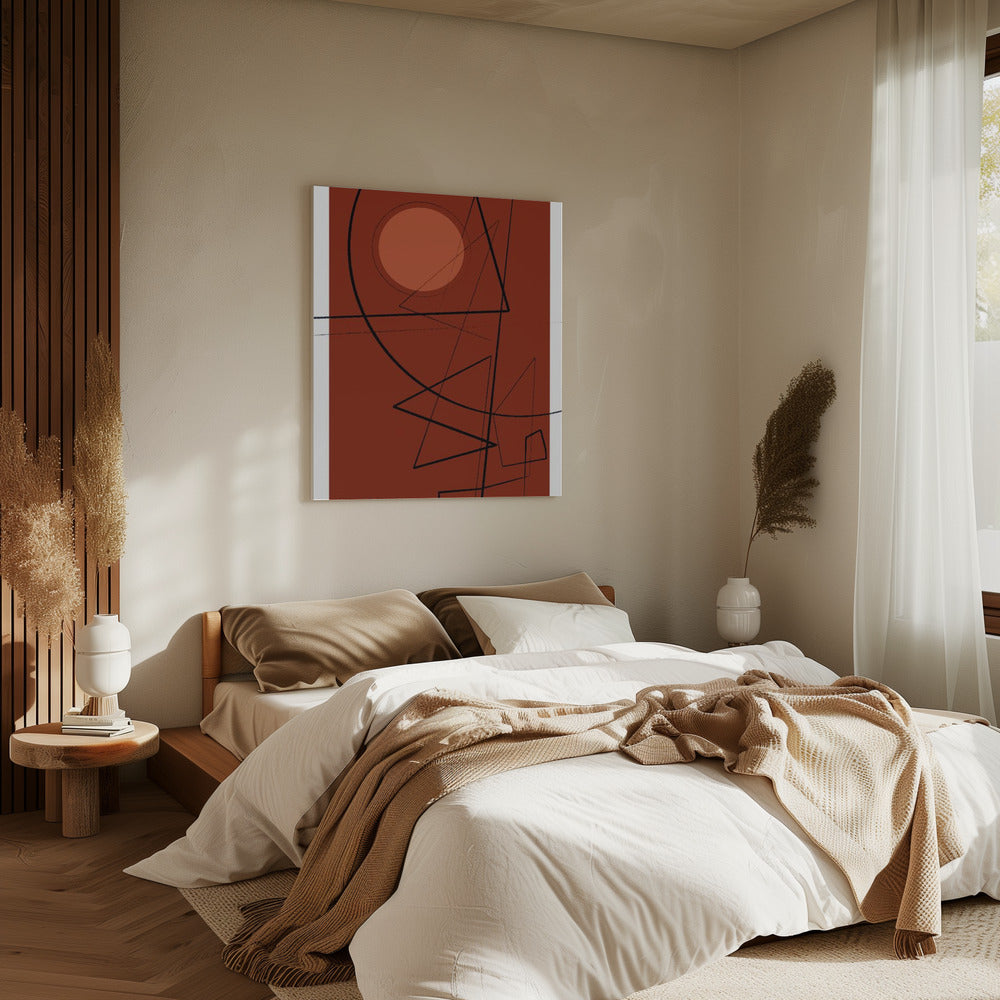 Crimson Geometry | Canvas