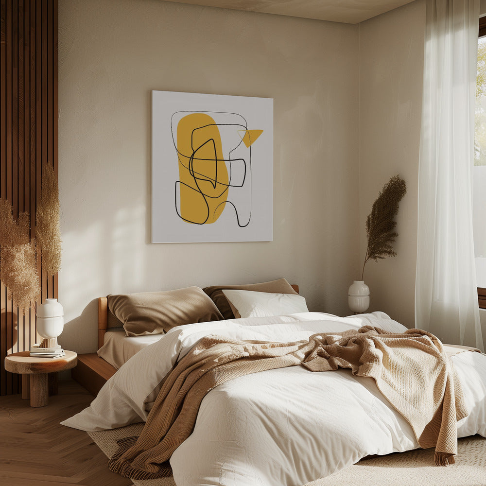 Line Abstract In Yellow | Canvas