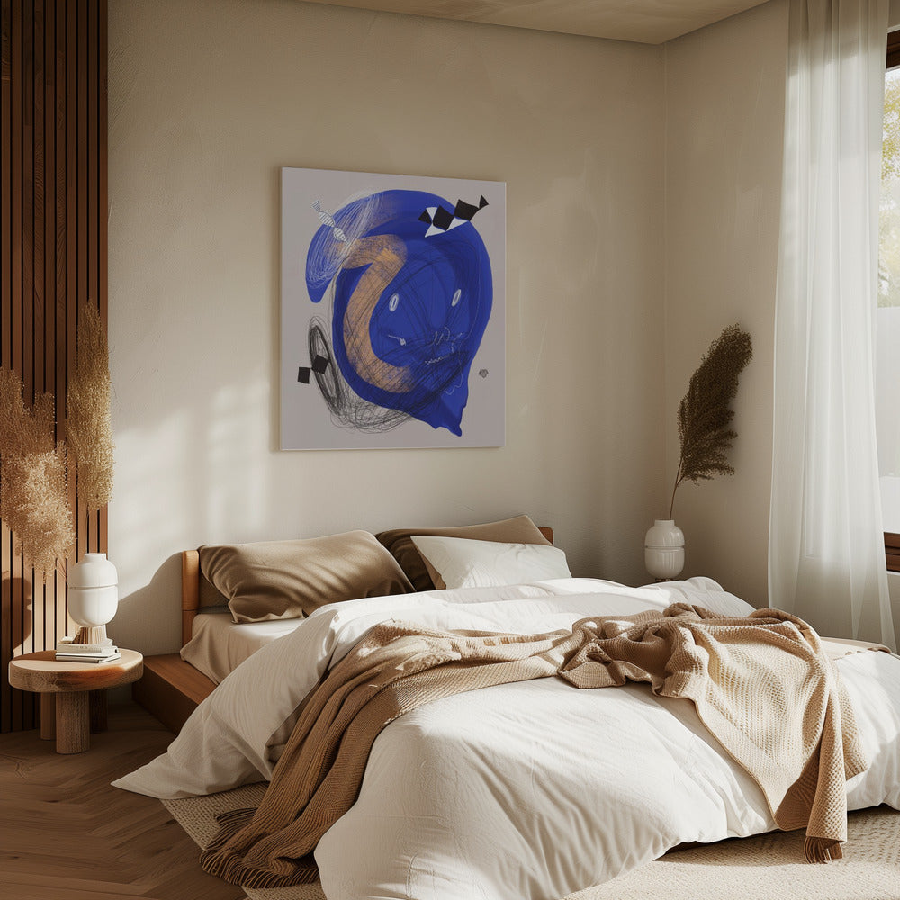 Chaotischer blauer Wirbel | Leinwand