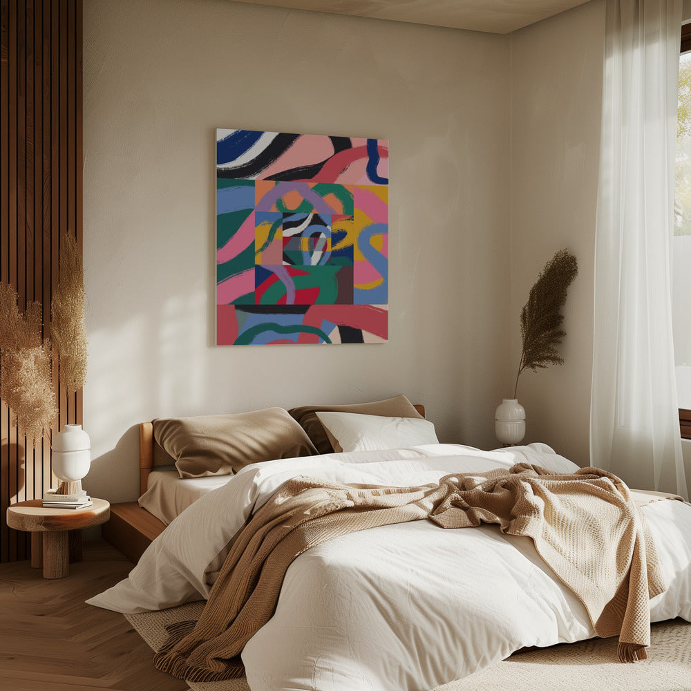 Buntes Linienband Abstrakt | Leinwand