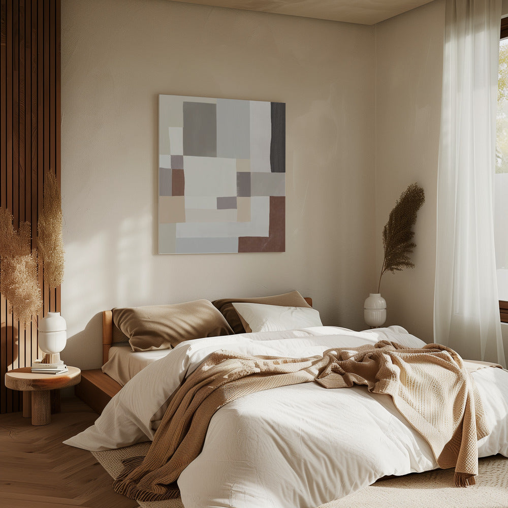 Neutrale Farbe geometrisch abstrakt 02 | Leinwand