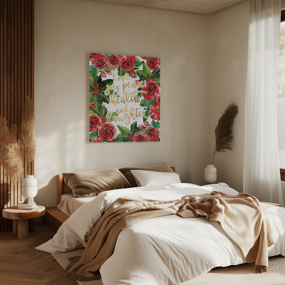 Best wishes holiday red roses | Canvas