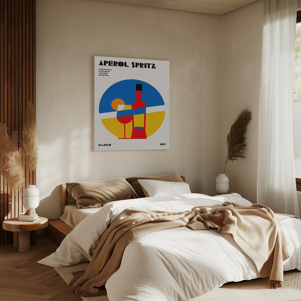 Aperol Spritz Cocktail Bauhaus Kunstdruck | Leinwand