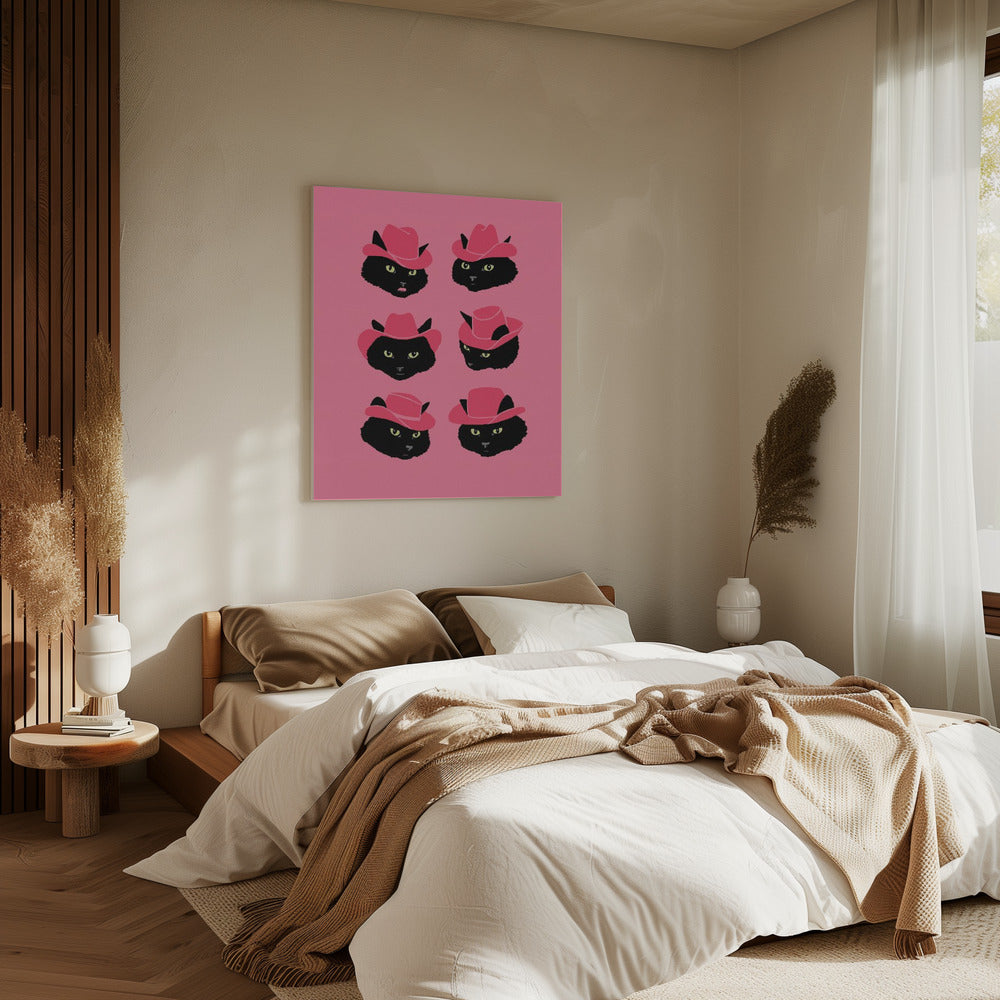 Marcy, die Cowgirl-Katze | Leinwand