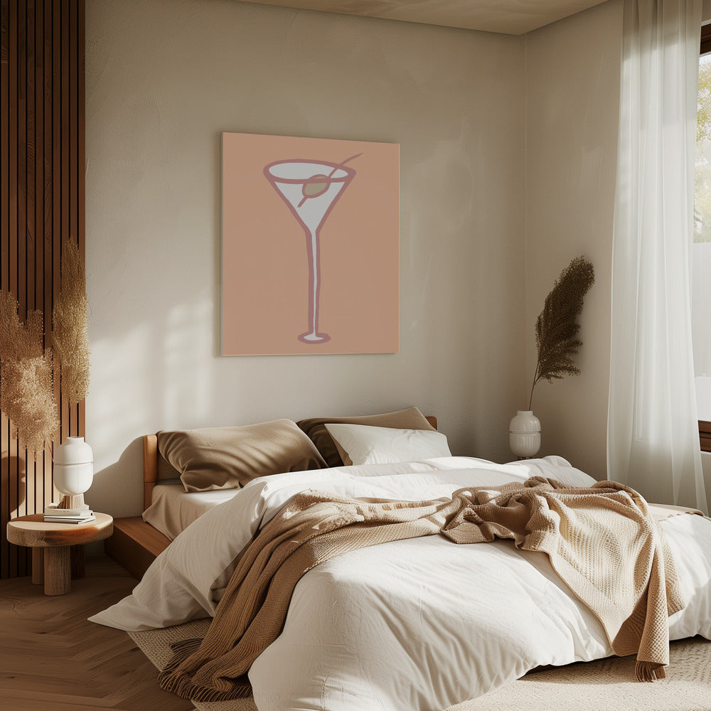 Olive im Glas Pfirsich Flaum Poster | Leinwand