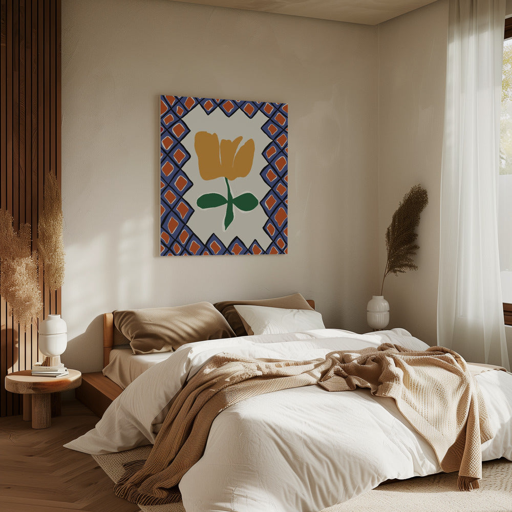 Blütenkaro Spielzeit II | Leinwand