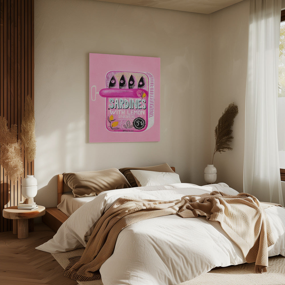Sardinen Blechdose Rosa | Leinwand