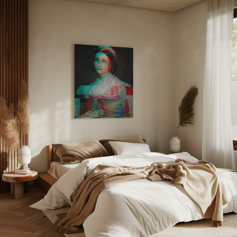 Glitched Portrait einer Frau | Leinwand