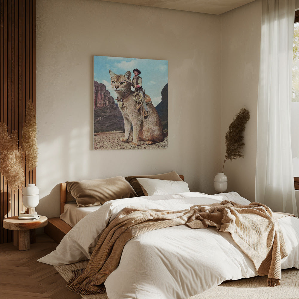 Katze Lone Ranger | Leinwand