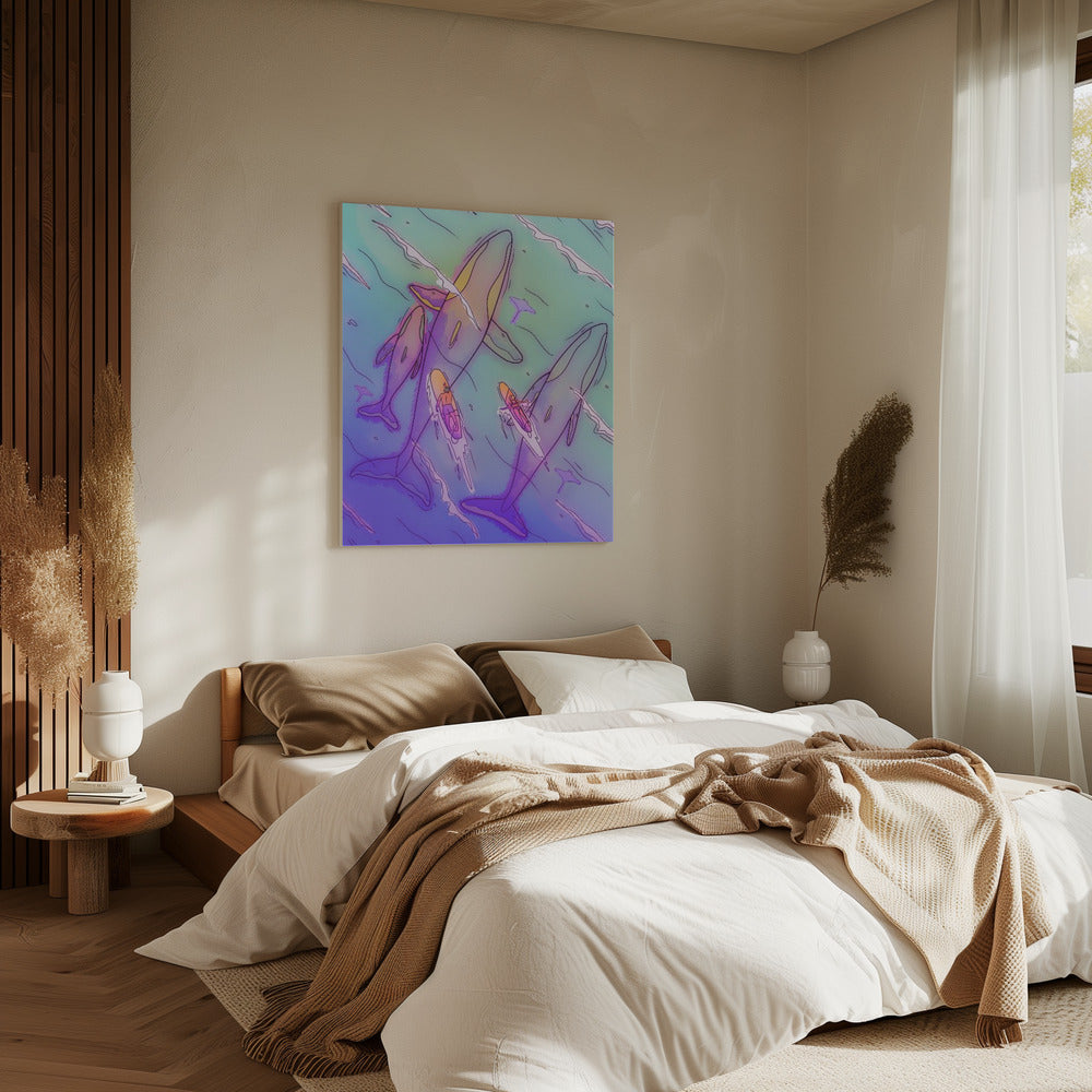 Surfen mit den Walen | Leinwand