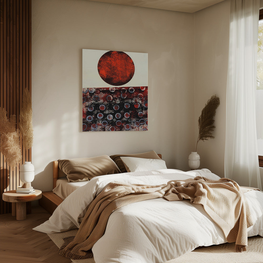 Abstraktes Kunstwerk mit geometrischer Komposition | Leinwand