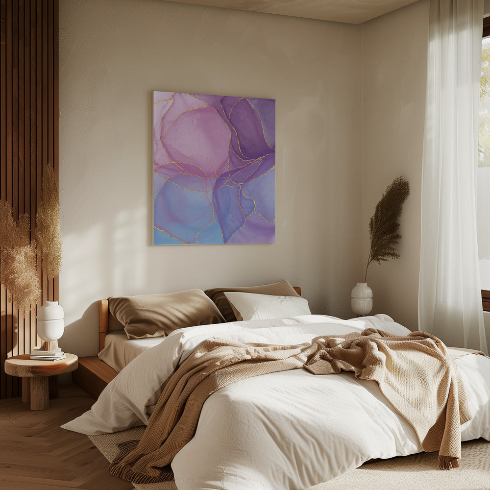 Abstraktes Pastell & Gold | Leinwand