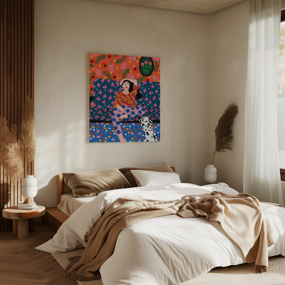 Mädchen auf dem Sofa | Leinwand