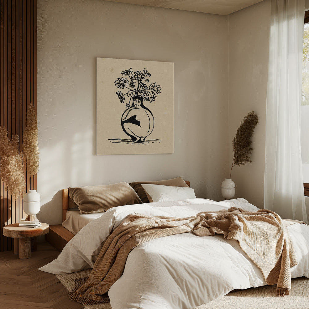 Frau in Vase | Leinwand