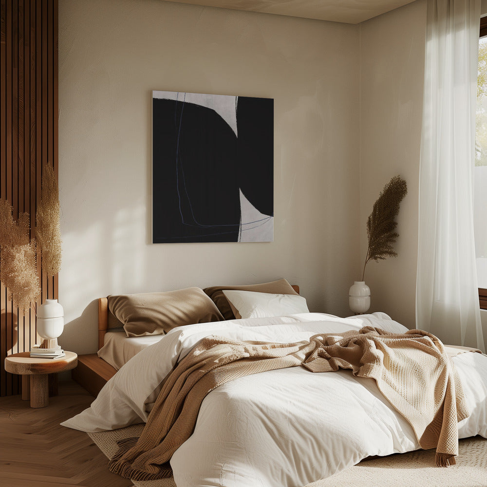 Schwarz-weiße geometrische Formen | Leinwand