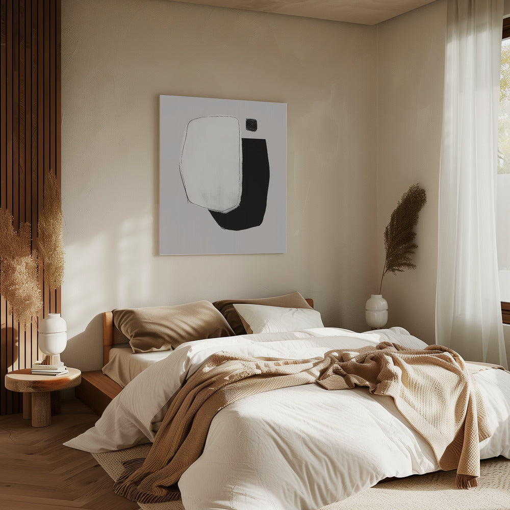 Monochrome Formen und negativer Raum | Leinwand