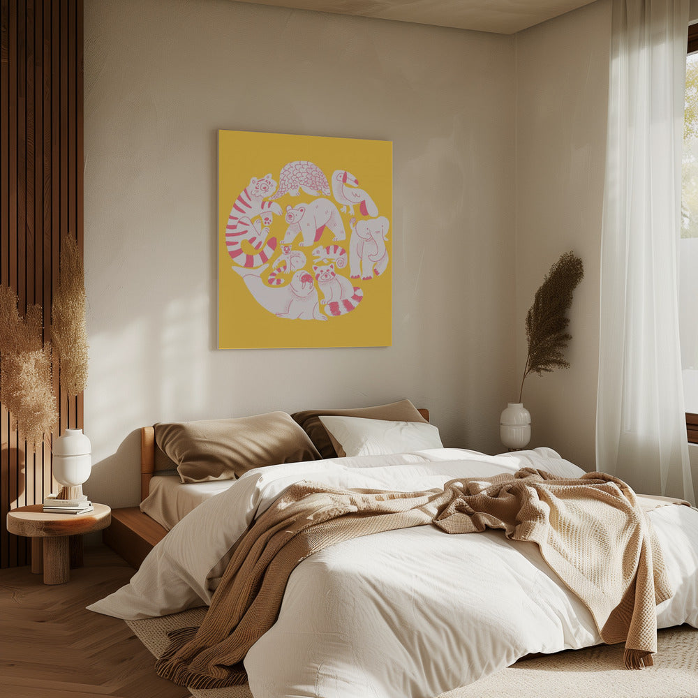 Gelbe Tiercollage | Leinwand