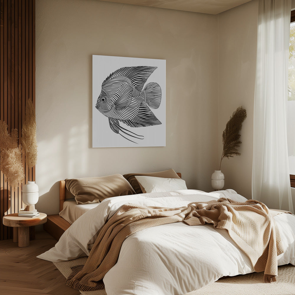 Linienkunst Fisch | Leinwand