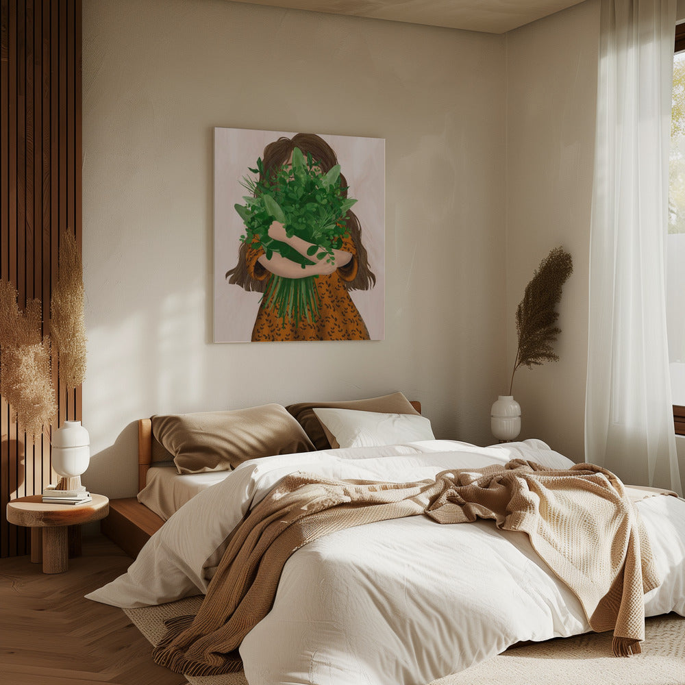 Girl with posy | Canvas