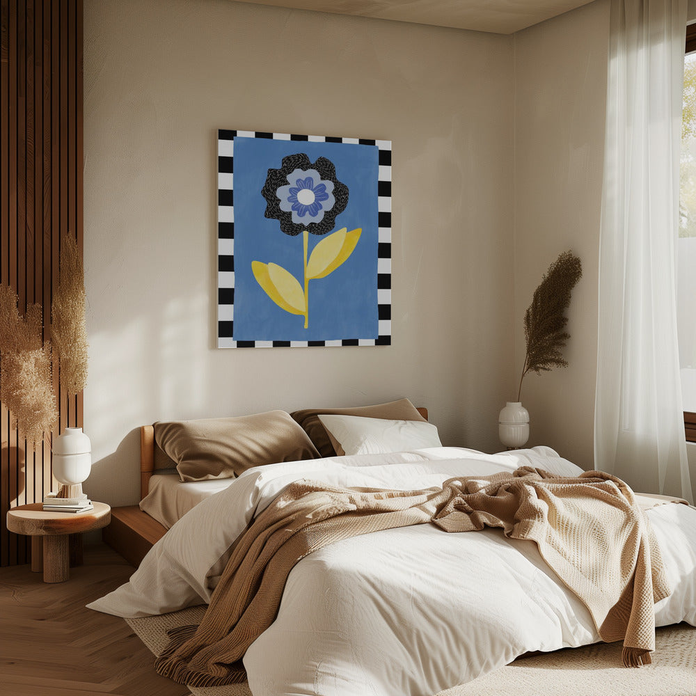 Flower with a Blue and Black Petal | Canvas