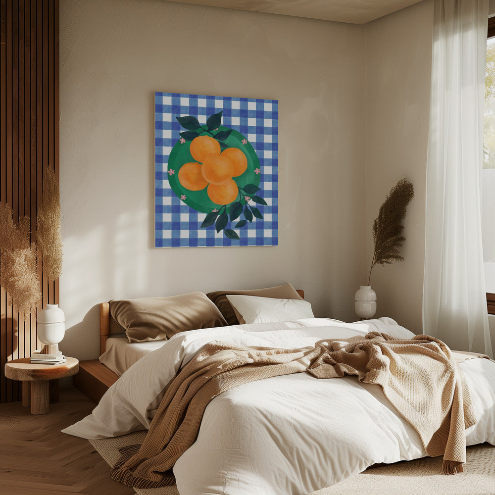 Checkered Citrus Charm | Canvas