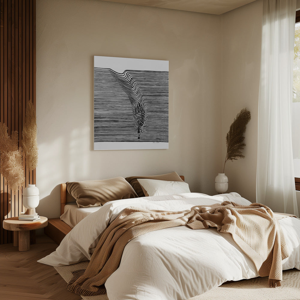 Zebra im Feld | Leinwand