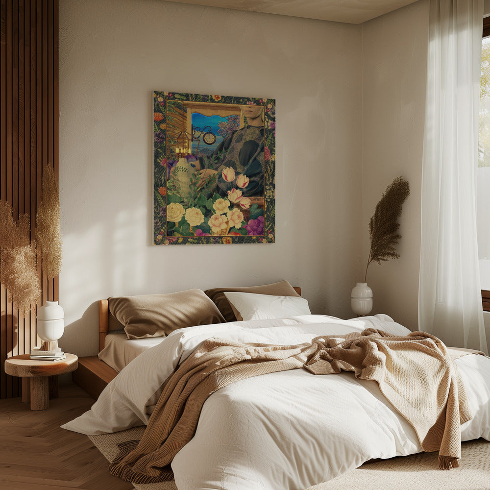 Surreale Blumenportal-Collage | Leinwand