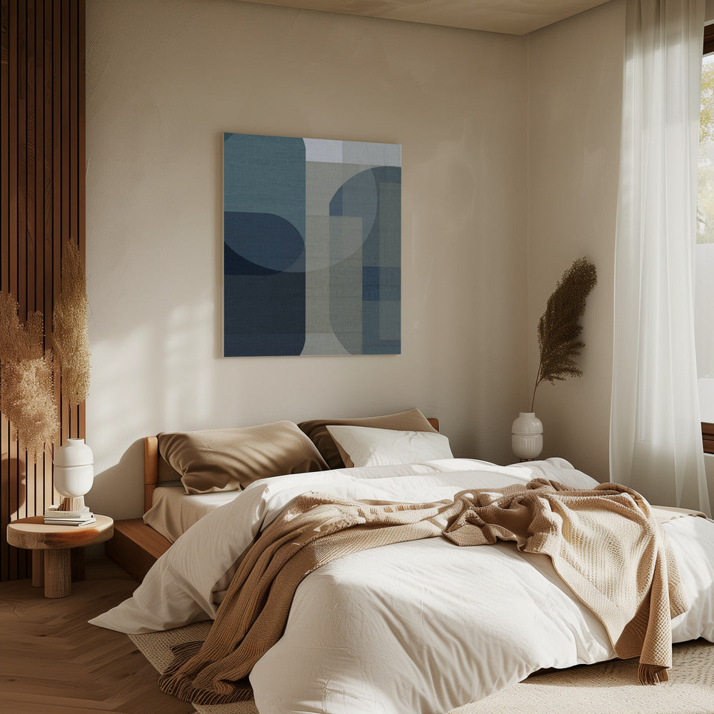 Gewebte blaue Schichten 1 | Leinwand