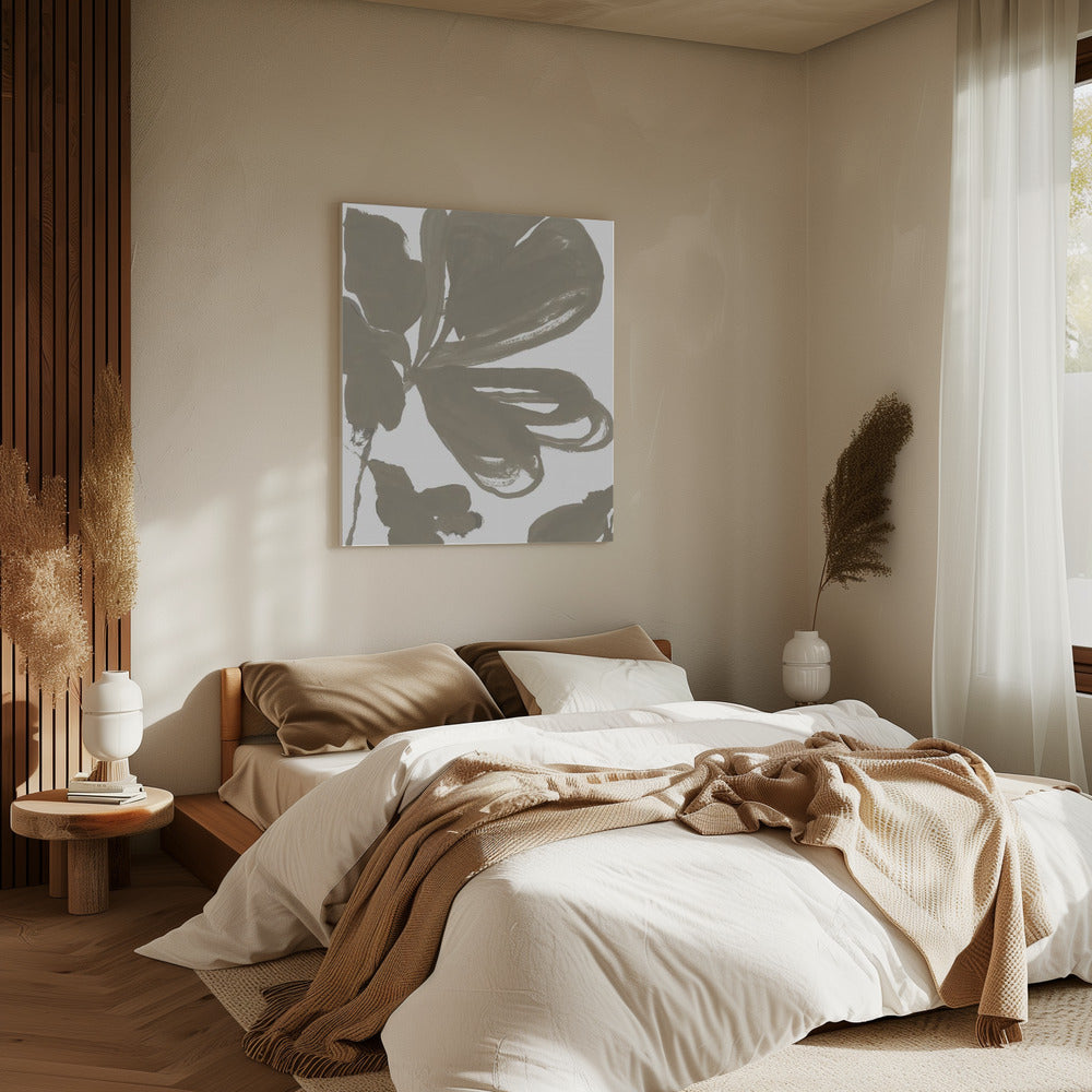 Giant Taupe Floral 1 | Canvas