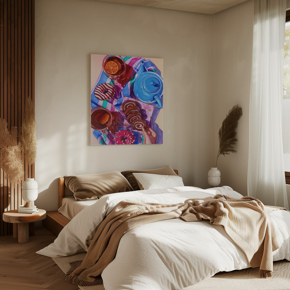 Heißer Tee und Pink | Leinwand