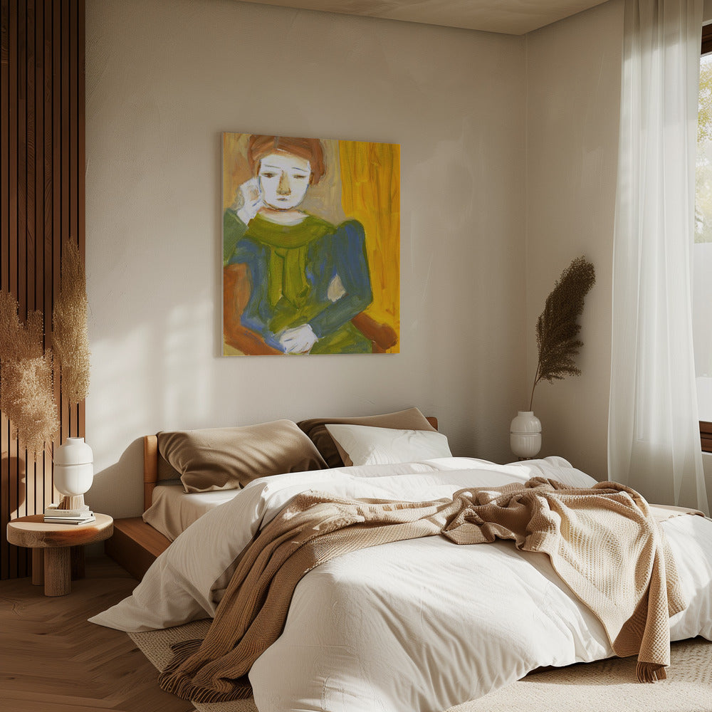 Denkende Dame | Leinwand