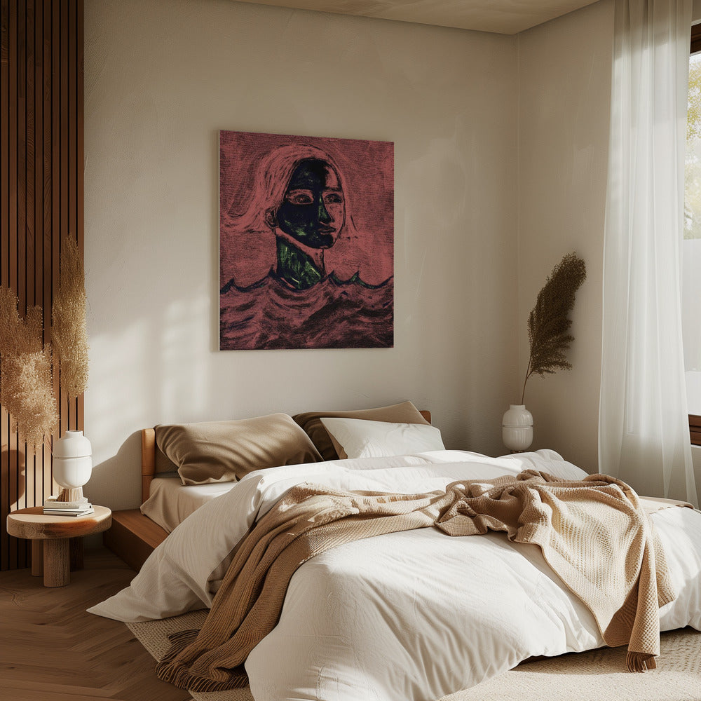 Der Schwimmer Pink | Leinwand