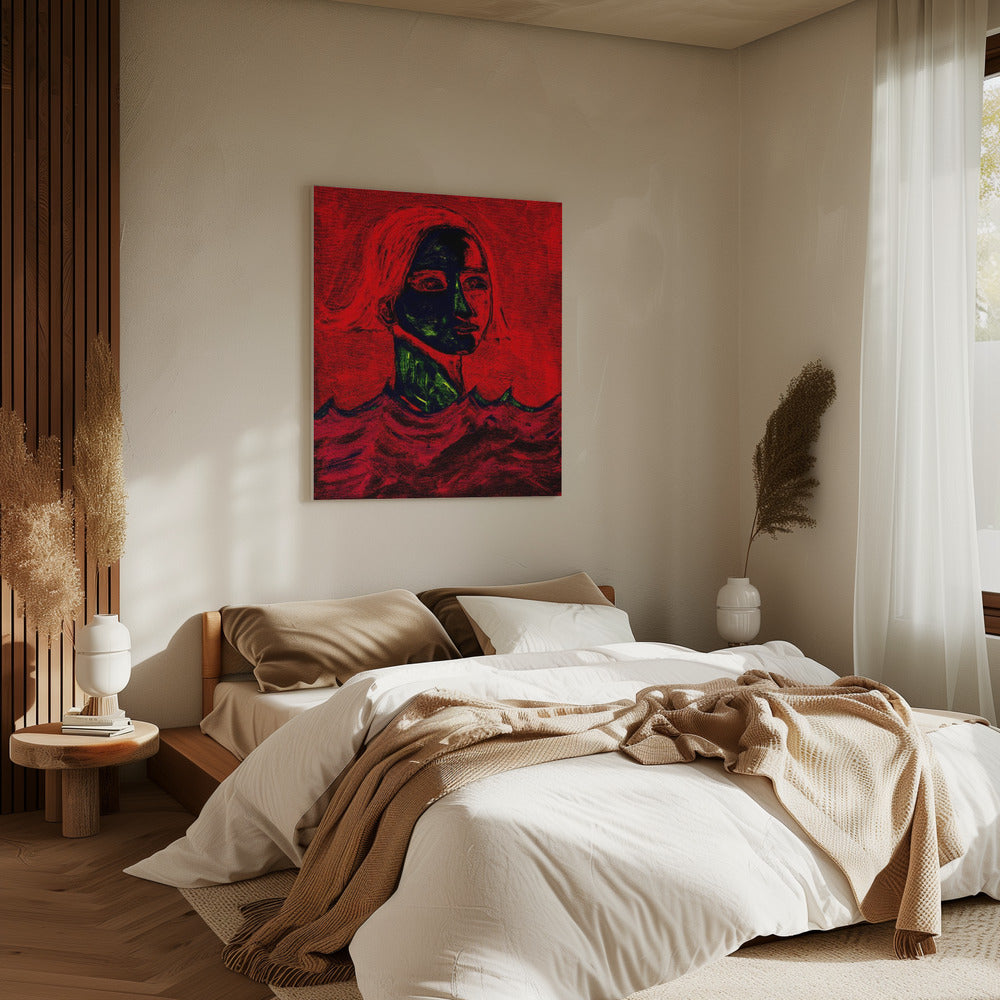 Der Schwimmer Rot | Leinwand