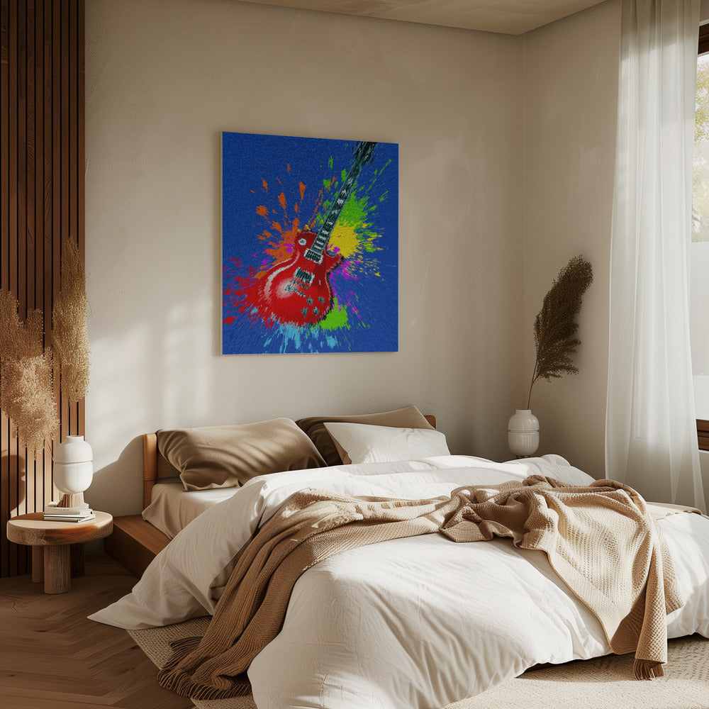 Pop-Art-Explosion mit E-Gitarre | Leinwand