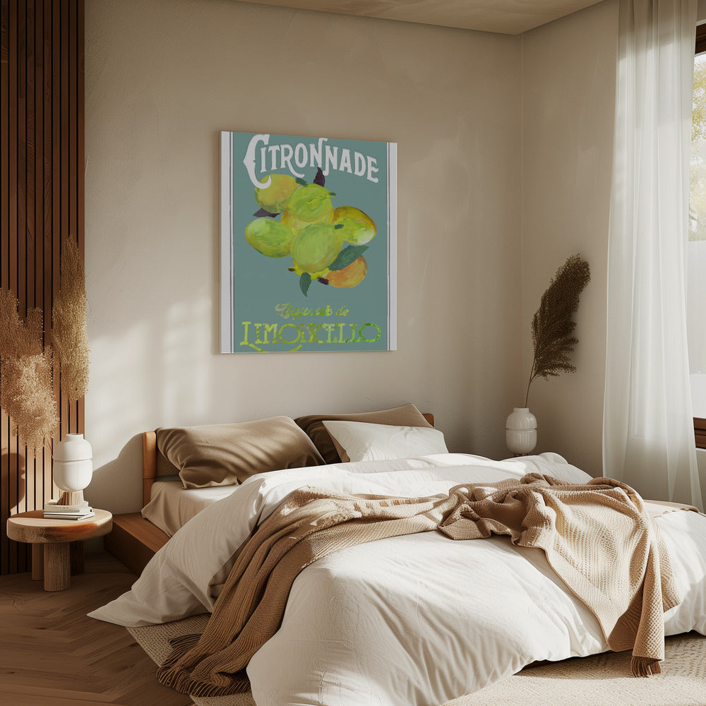 Citronnade Limoncello auf Blau | Leinwand