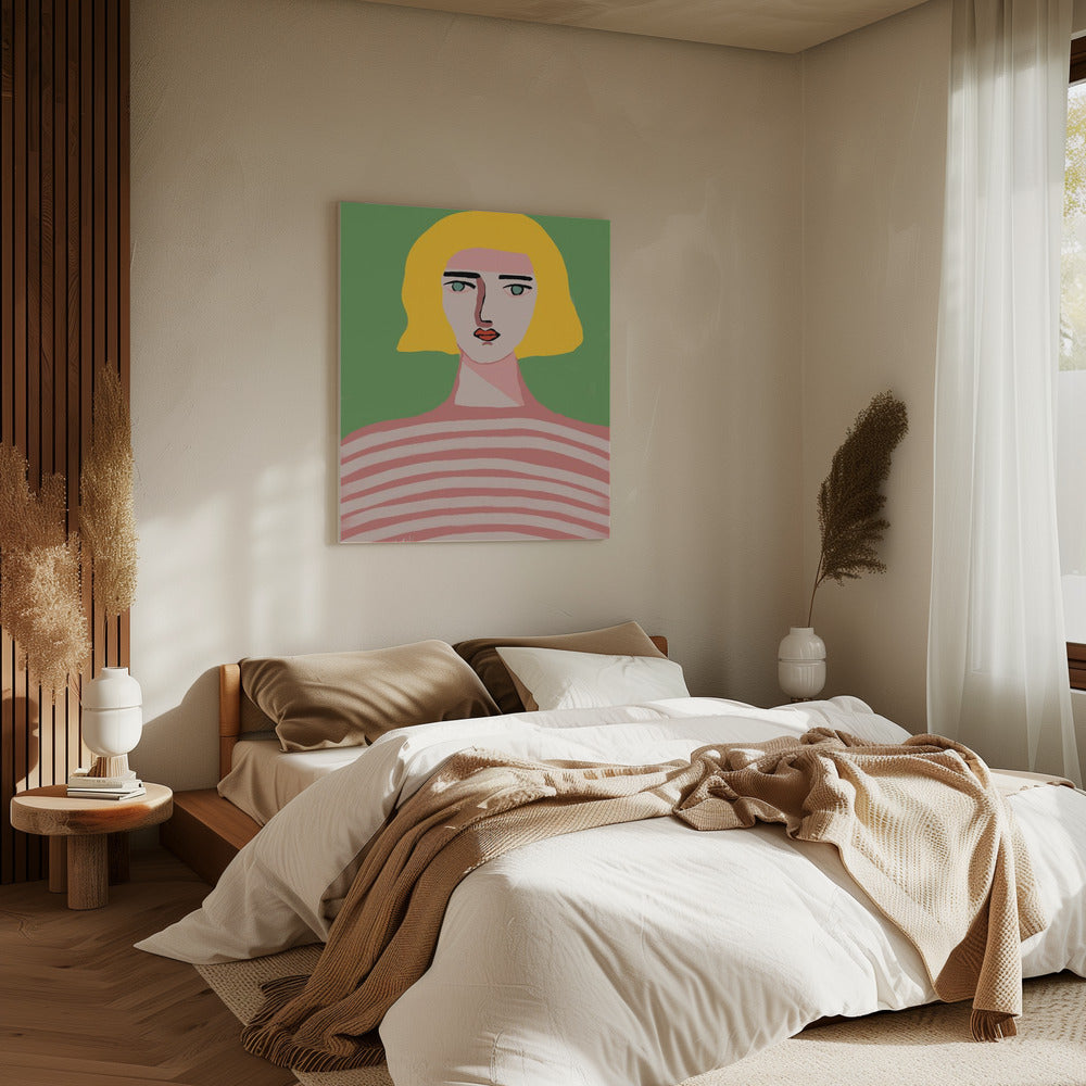 Dame mit blonden Haaren | Leinwand