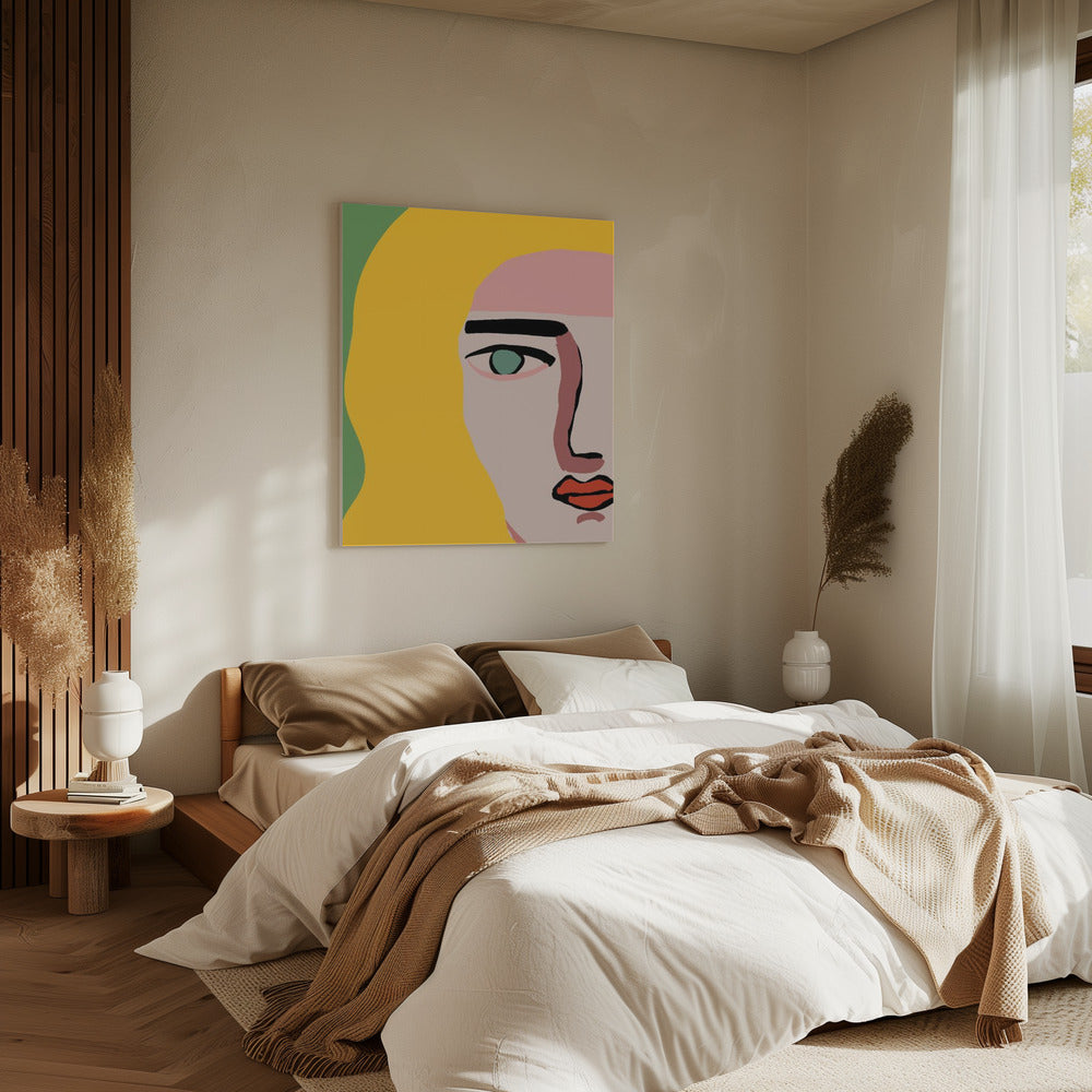 Nahaufnahme Gesicht blond | Leinwand
